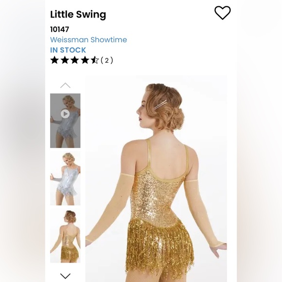 Weissman Rose Gold Jazz Sequins Fringe Skirt Dress Leotard Dance Costume NEW - Picture 9 of 15